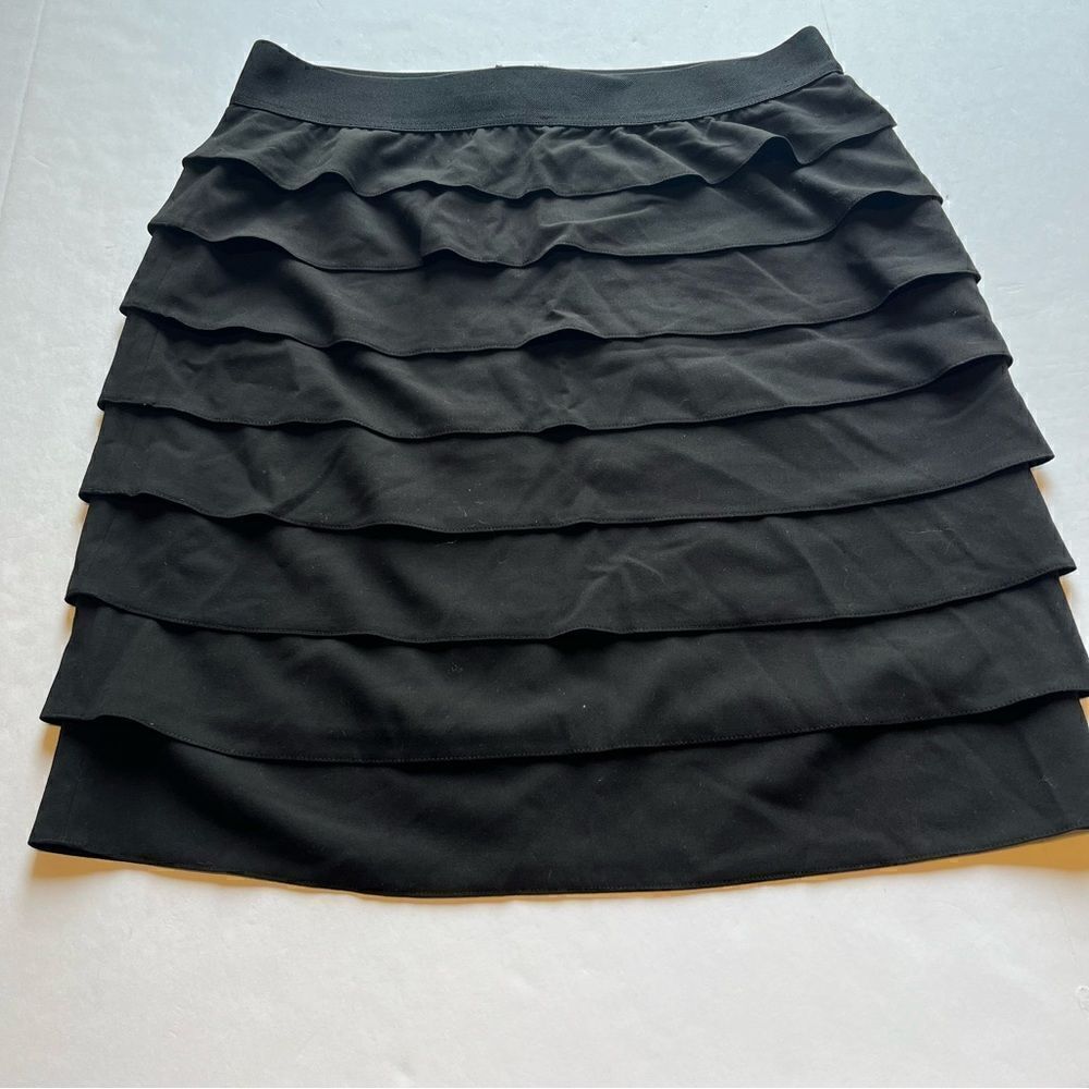 Alfani Women's Black Skirt Knee Length Tiered Size 16